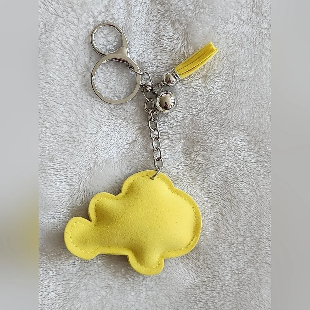 Yellow Clown Fish Keychain with Rhinestones Bag Charm